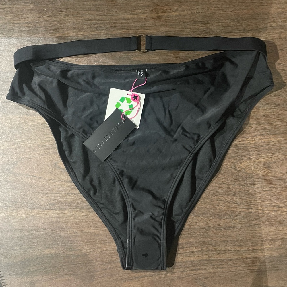 NEW TAGS South Beach Plus Size Black Bathing Suit Swimwear Combo 2X US20 & US18 - Picture 7 of 11
